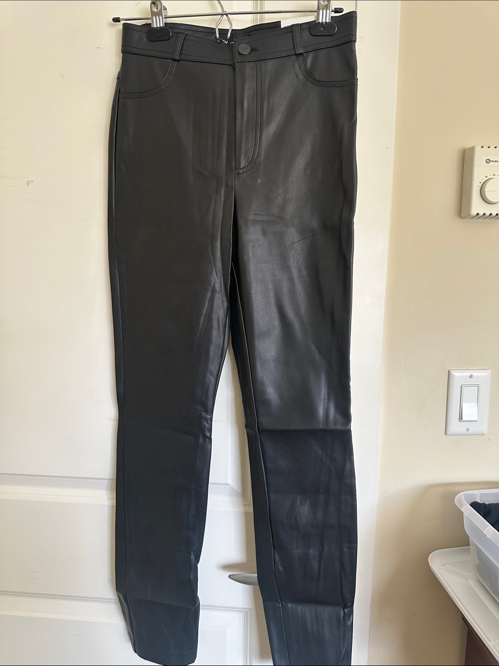 Zara Black Faux Leather Skinny Jeans